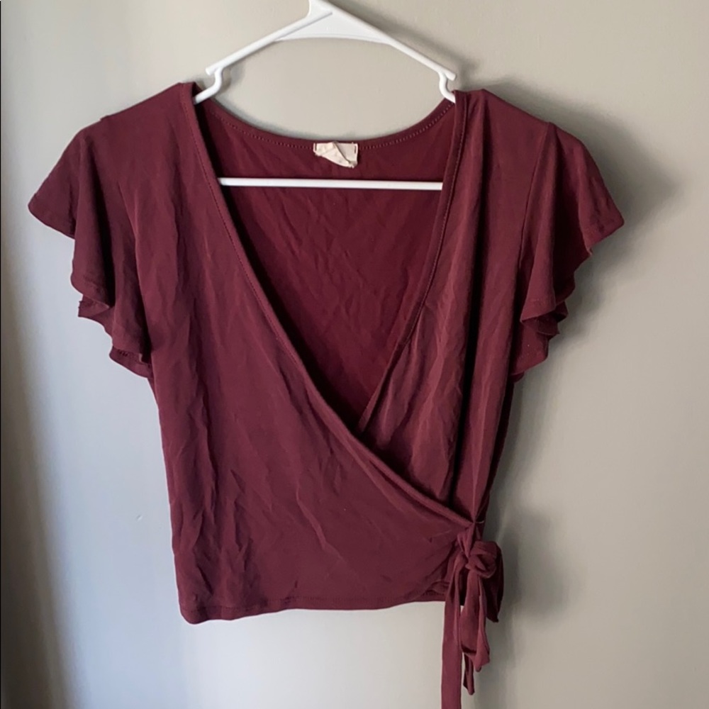 Red crop top with side tie